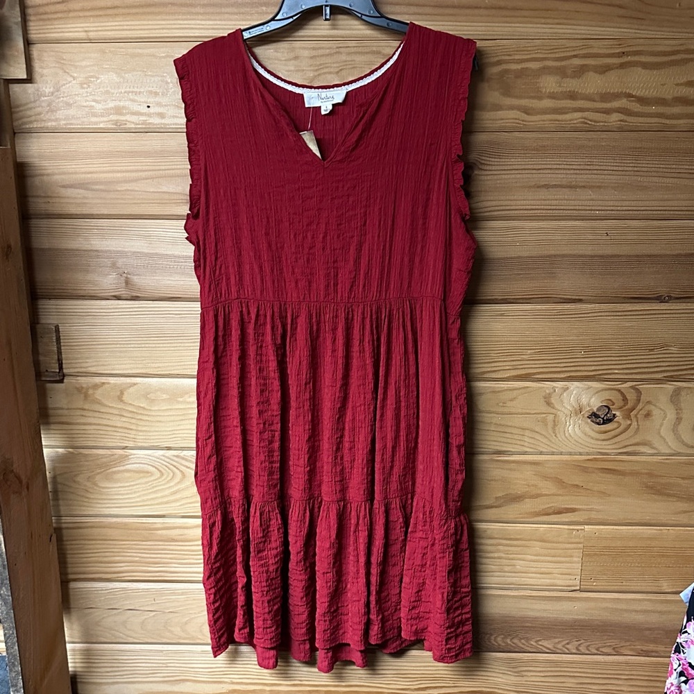 Nurture By Westbound Women's Casual Red Sleeveless Dress Below Knee Size L